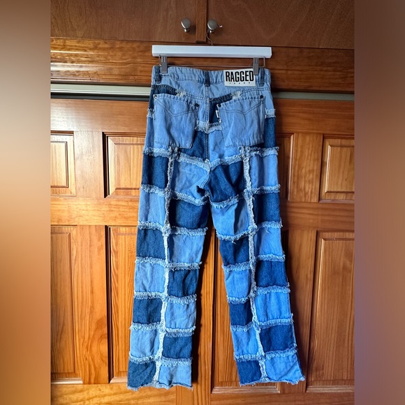 The Ragged Priest checkered denim jeans size 27 - Picture 2 of 4